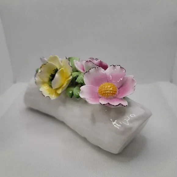 Staffordshire Royale Fine Bone China - Floral Log / Made in England / Abbydean - Picture 4 of 6